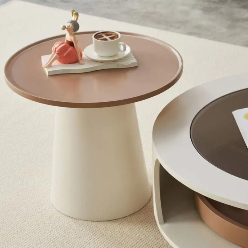 Nordic Wind Light Luxury Fashion Coffee Side Table TV Cabinet Multiple Cabinets Including Small Mirror Modern Style