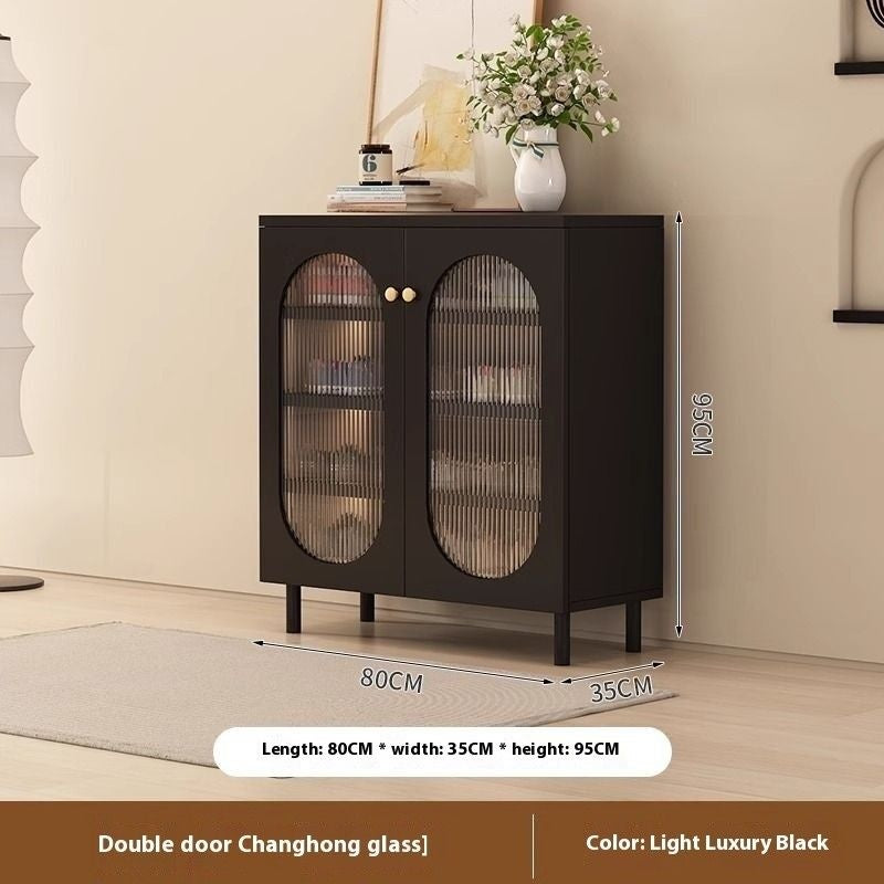 Storage Home Living Room Woven Rattan Door French Food High Capacity Shoe Cabinet