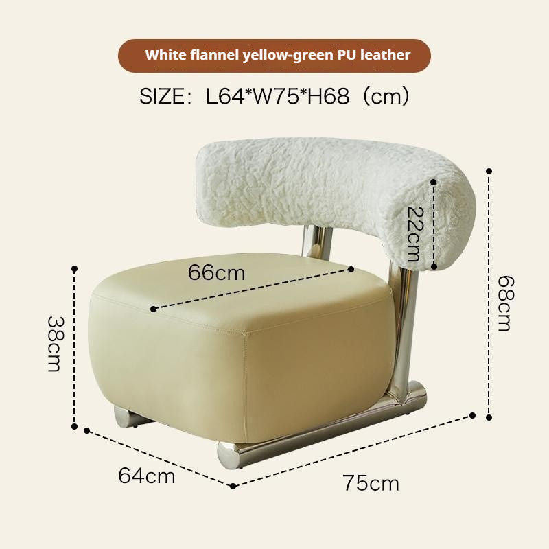 Nordic Light Luxury Simple Single Chair Bedroom Sofa Stool Home Sledge Comfortable Cotton and Linen