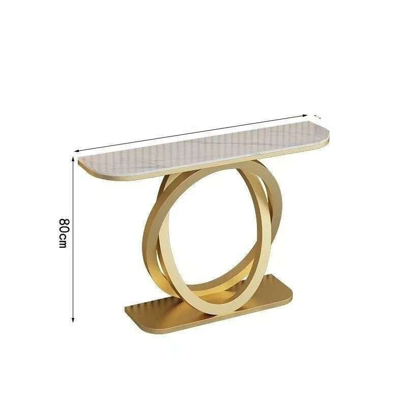 Light luxury tea Italian style room divider semi-circular modern, minimalist, wall-mounted, stone console table, end table