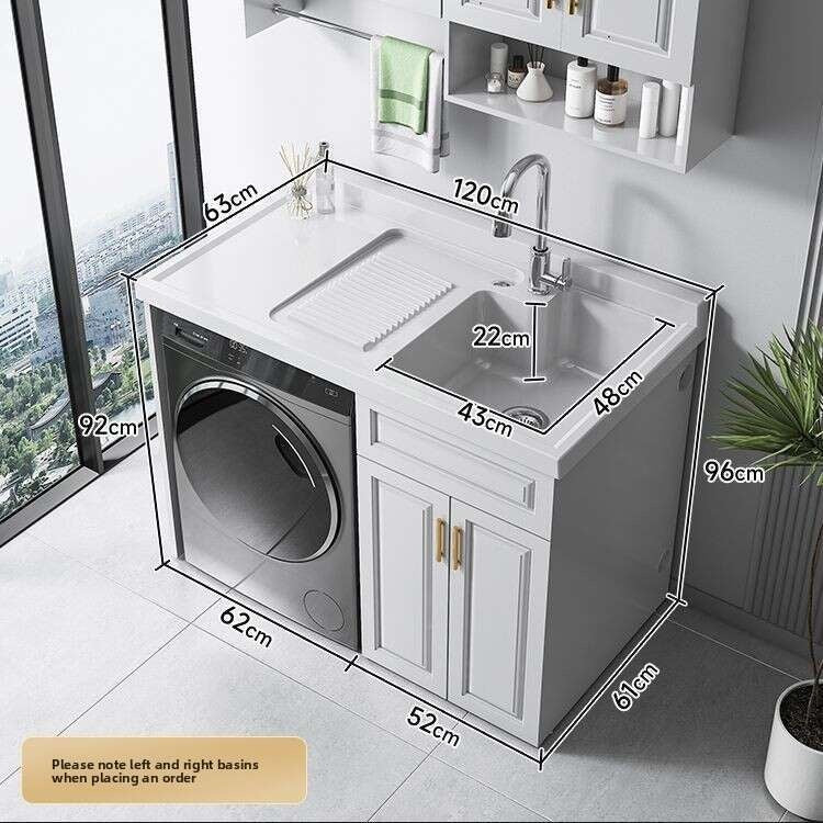 QW- Stainless Steel Storage Cabinet Bathroom Sink Washing Machine Counter