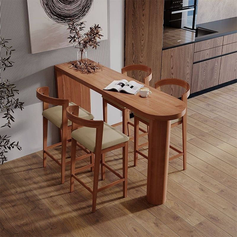 Tea solid wood table, narrow long strip high for living room bar island table