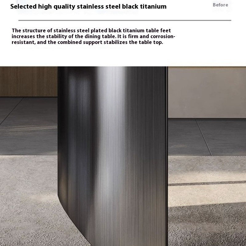 BKK Ready Stock Premium Italian Style Dining Table Square shape Elegant style stainless steel marble