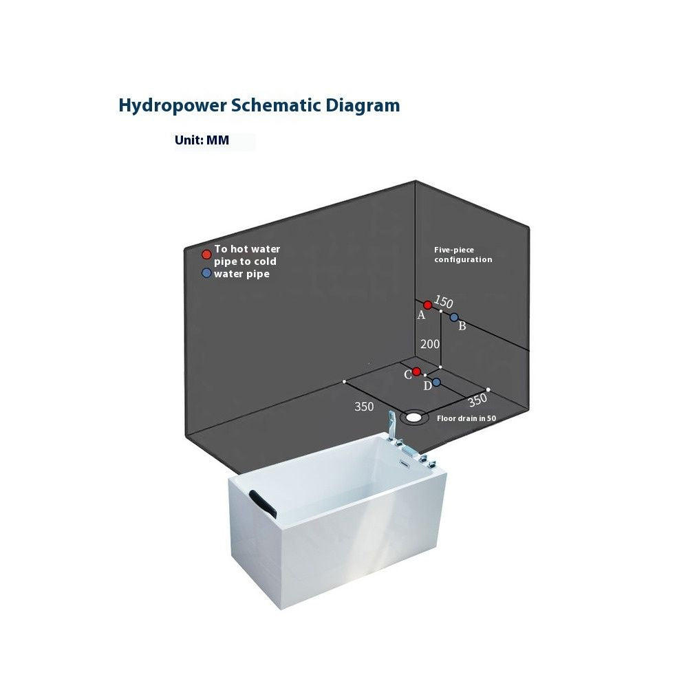 QW- Bathtub, small acrylic thick bathtub, bathroom accessories