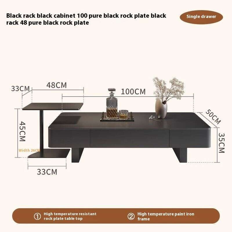 Italian Style Rectangular Stone High-end Living Room Coffee Simple Modern Table for Home