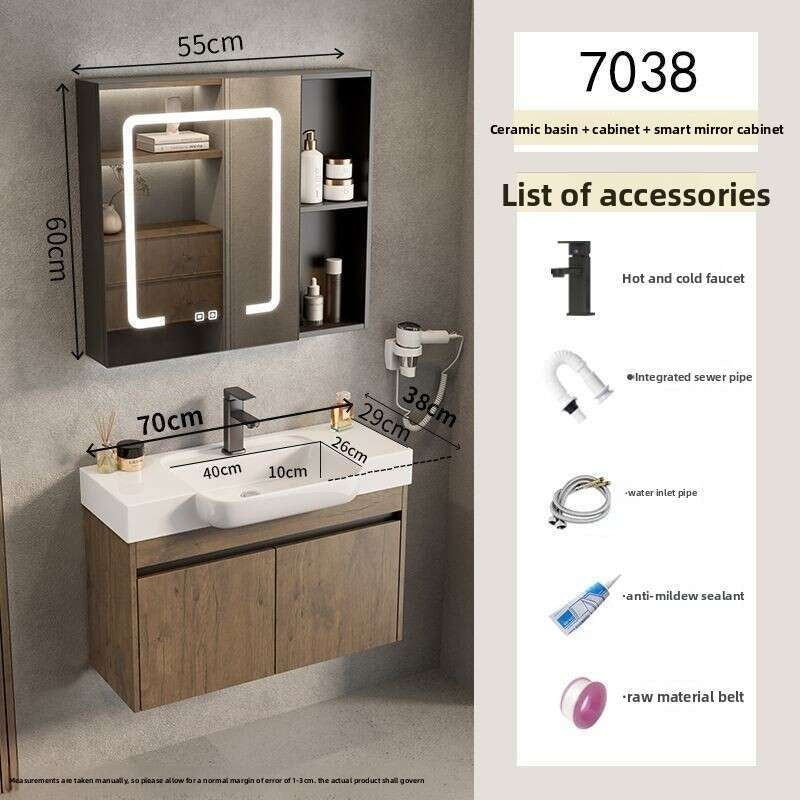 QW- Aluminum Storage Smart Mirror Cabinet in the Bathroom, Bathroom Sink Set