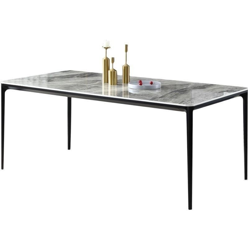 Modern marble dining table, square shape, elegant tone, small size for Italian style living room.