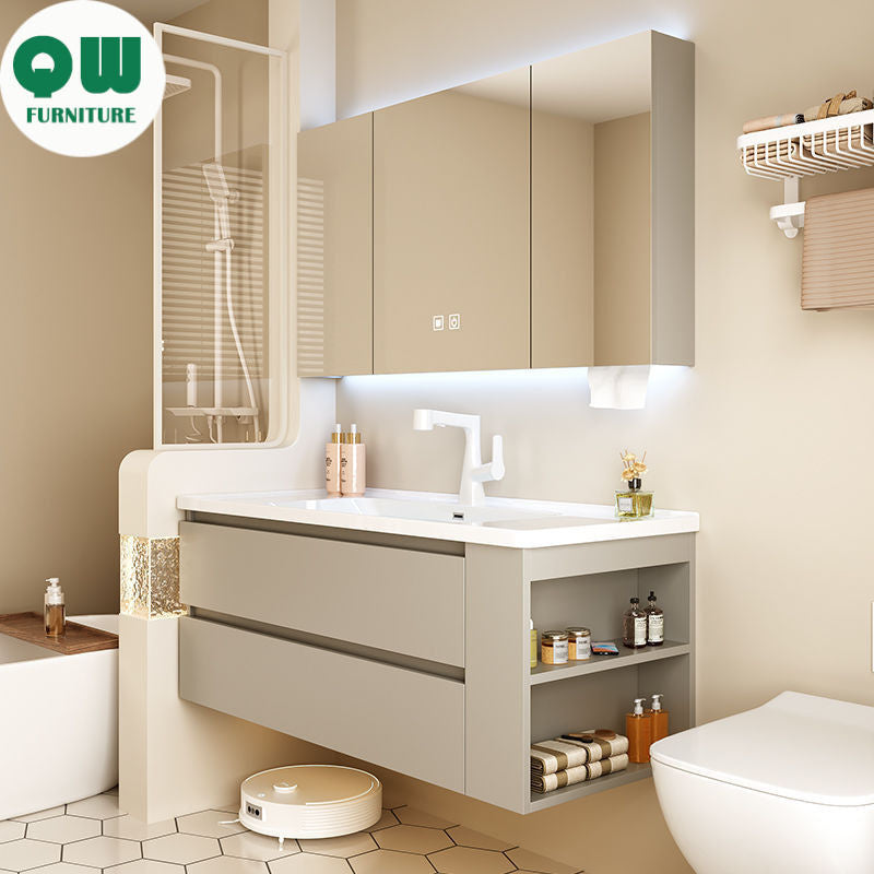 ตรวจสอบห้องน้ำตู้กระจกสมาร์ทห้องน้ำฮาร์ดแวร์เซรามิก 