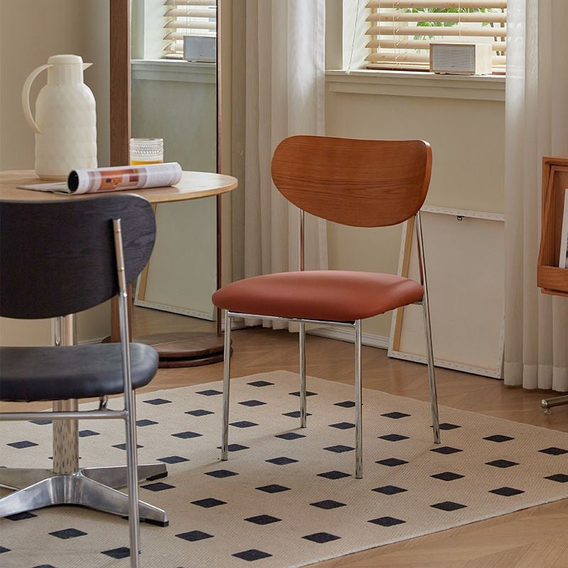 เก้าอี้วินเทจพร้อมพนักพิงร้านอาหารที่ออกแบบฝรั่งเศส 