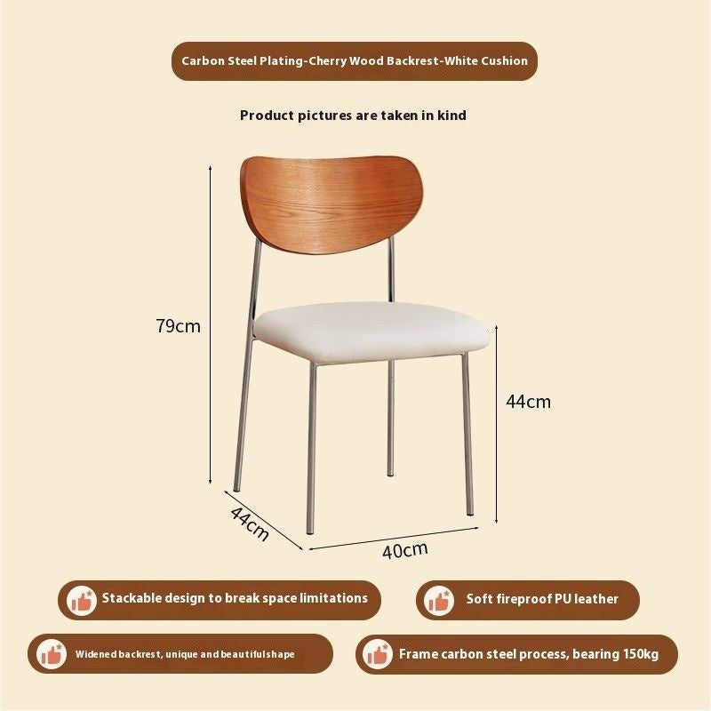 เก้าอี้วินเทจพร้อมพนักพิงร้านอาหารที่ออกแบบฝรั่งเศส 