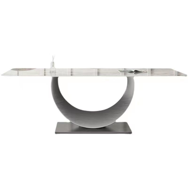 Modern Luxury Italian Moon Pattern Dining Table in Slate Gray