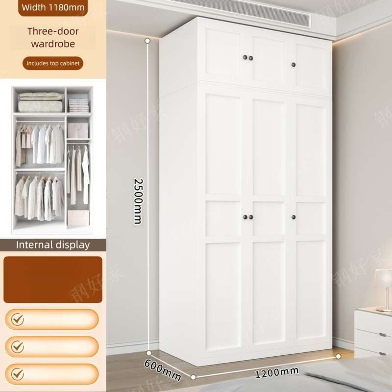 Thick metal wardrobe for home bedroom modern simple Floor standing storage cabinet