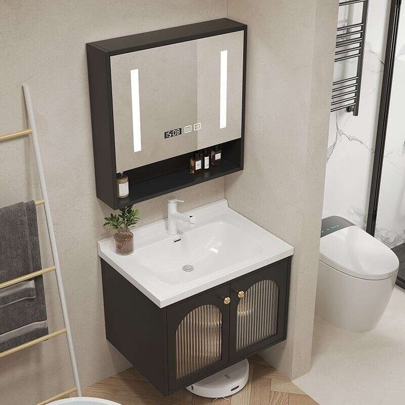 QW- Smart glass cabinet for bathroom storage, width 40 cm.