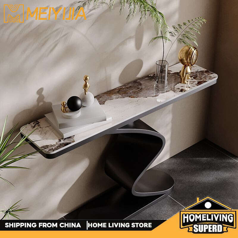 Living room bar stone entrance Extra narrow wall table Modern minimalist style Console sideboard