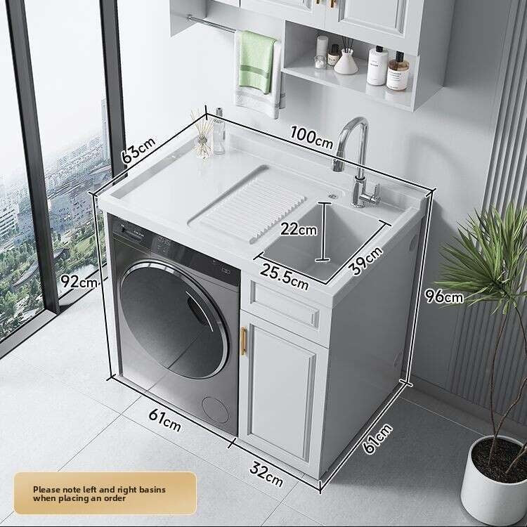 QW- Stainless Steel Storage Cabinet Bathroom Sink Washing Machine Counter