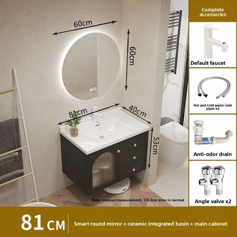 QW- Smart glass cabinet for bathroom storage, width 40 cm.