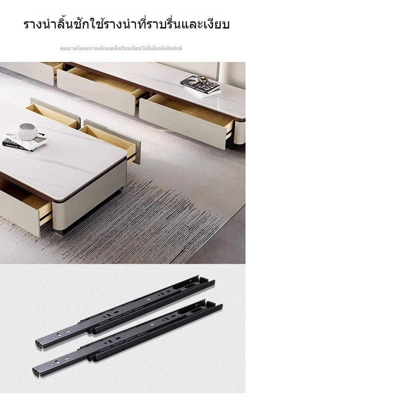 Nordic light luxury modern glossy stone coffee table TV cabinet living room floor combination small home type