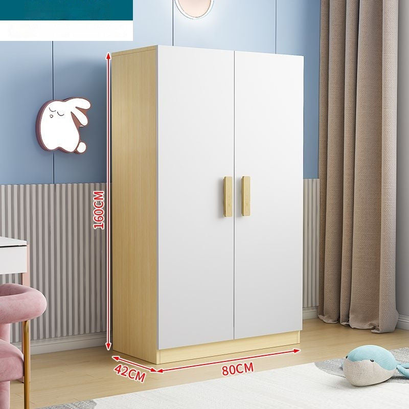 Solid Wood Home Bedroom Modern Baby Children Simple Storage Cabinet with Drawers Wardrobe