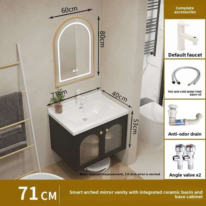 QW- Smart glass cabinet for bathroom storage, width 40 cm.