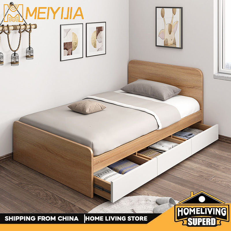 Single 1.2 meters 1 meter modern simple home economical storage children's mattress low bed