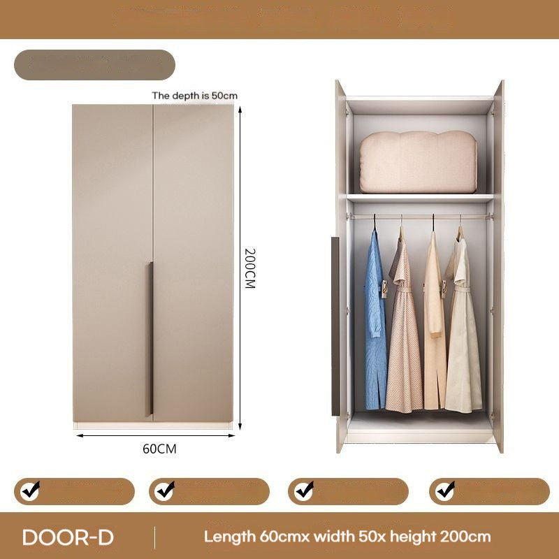 Solid Wood Home Bedroom Easy Assembly Two Door Storage Cabinet Small Wardrobe