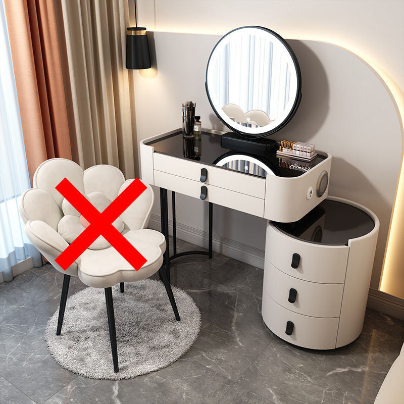 Simple solid wood smart bedroom table, multi-purpose dressing table with mirror, complete set