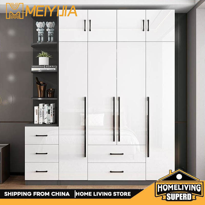 Solid Wood Bedroom Cabinet Modern Simple Combination Nordic Light Luxury Adult One-piece Wardrobe Multiple Sizes