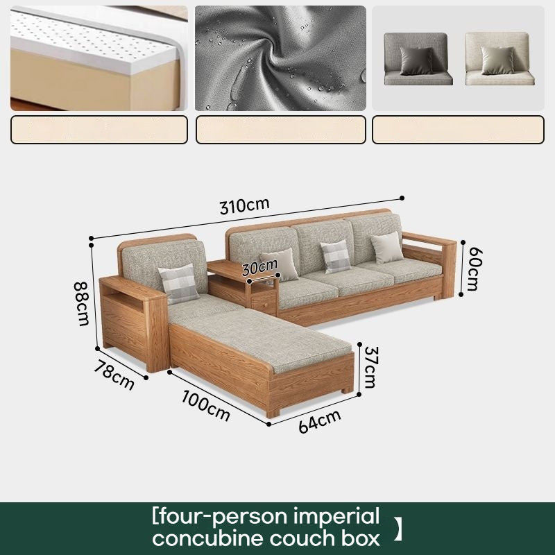 Nordic Fabric Solid Wood Furniture, Single Sofa, Double Sofa