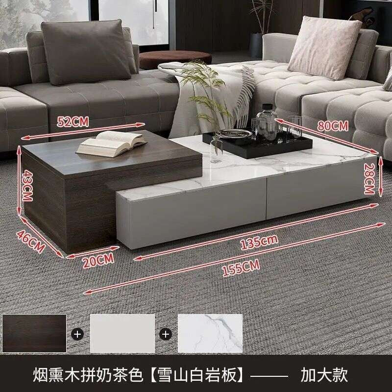 Multi-functional Adjustable Stone Coffee Table for Living Room Simple modern home use. Elegant and classy tea table.