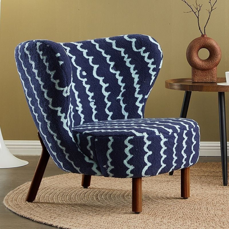 Single sofa, fleece leisure chair with footrest, simple living room balcony lazy sofa