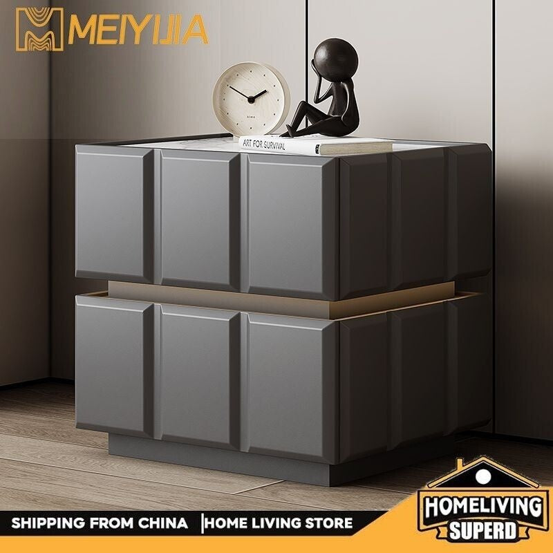 Large Capacity Bedroom Smart Bedside Table Modern Elegant Premium Storage Suspended Simple Light Check