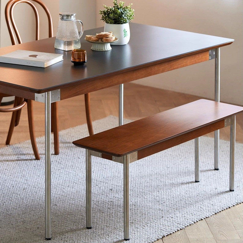 Nordic Style Dining Set with Solid Wood Top Square Table and Chairs