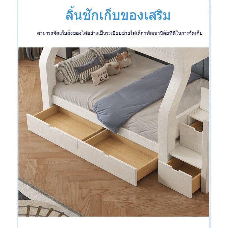 เตียงนอนสองชั้นเตียงไม้สูงต่ำเตียงเด็กขนาดเล็กมีหลายขนาด