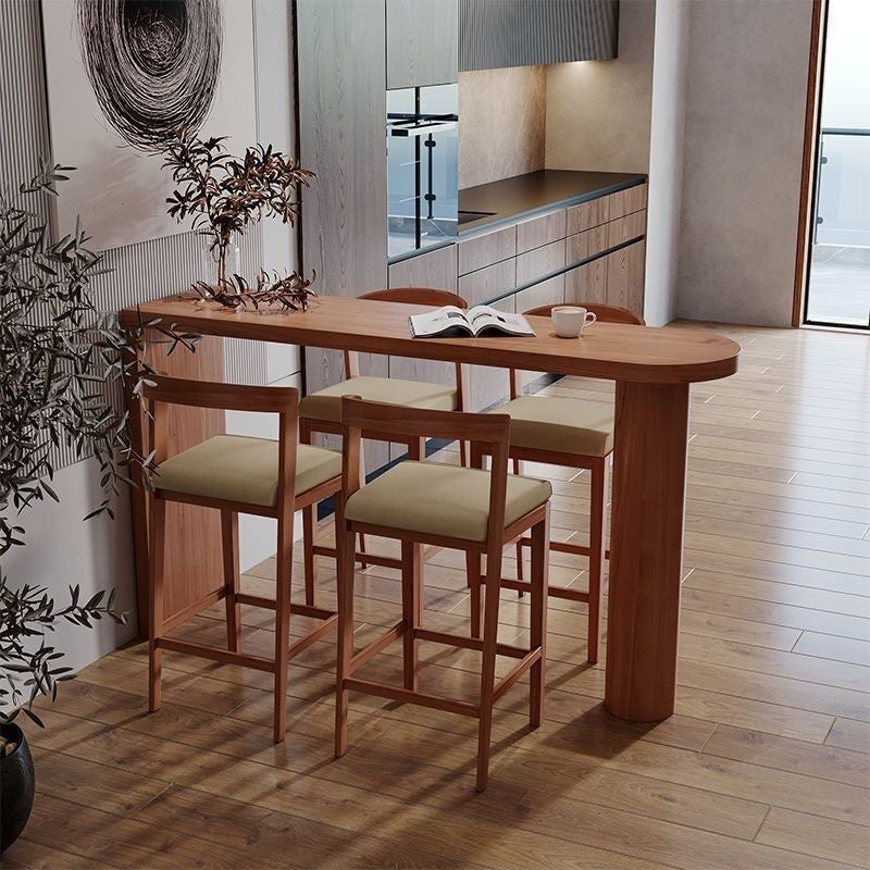 Tea solid wood table, narrow long strip high for living room bar island table