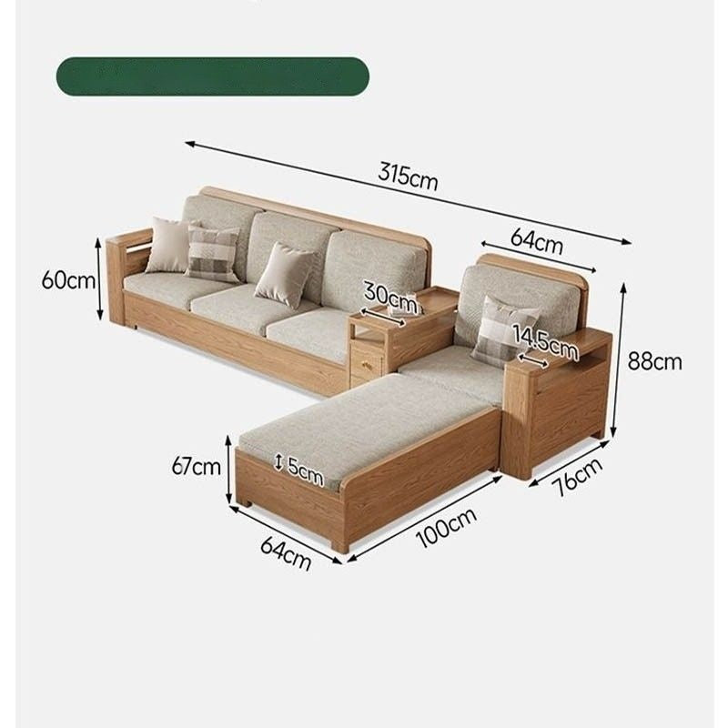 Nordic Fabric Solid Wood Furniture, Single Sofa, Double Sofa