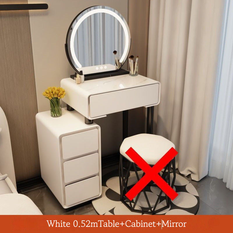 Solid Wood Table Cabinet, All In One Rock Board Dressing Table, Multipurpose, Large Capacity