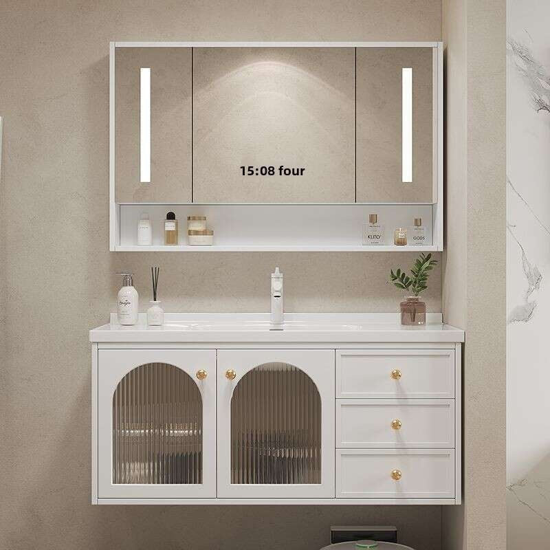 QW- Smart glass cabinet for bathroom storage, width 40 cm.