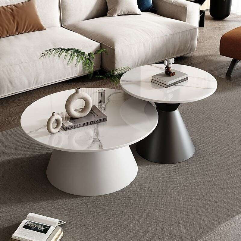 Slate Coffee Table Light and elegant coffee Sofa side for home living room, small round table