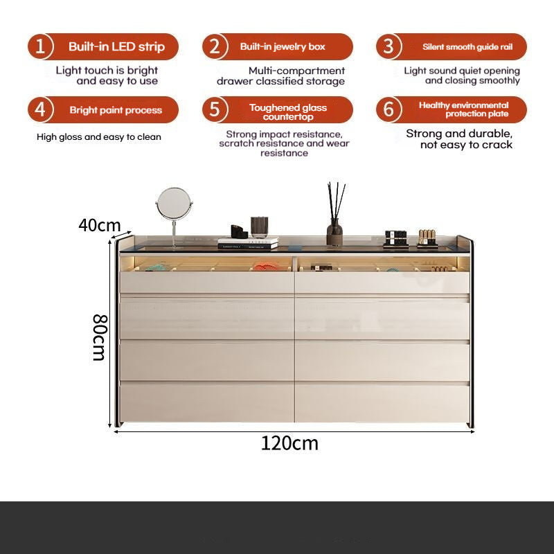 Light Luxury Chest of Drawers, Bedroom Dressing Table, Cosmetic Bed Storage Cabinet, Tail Cabinet