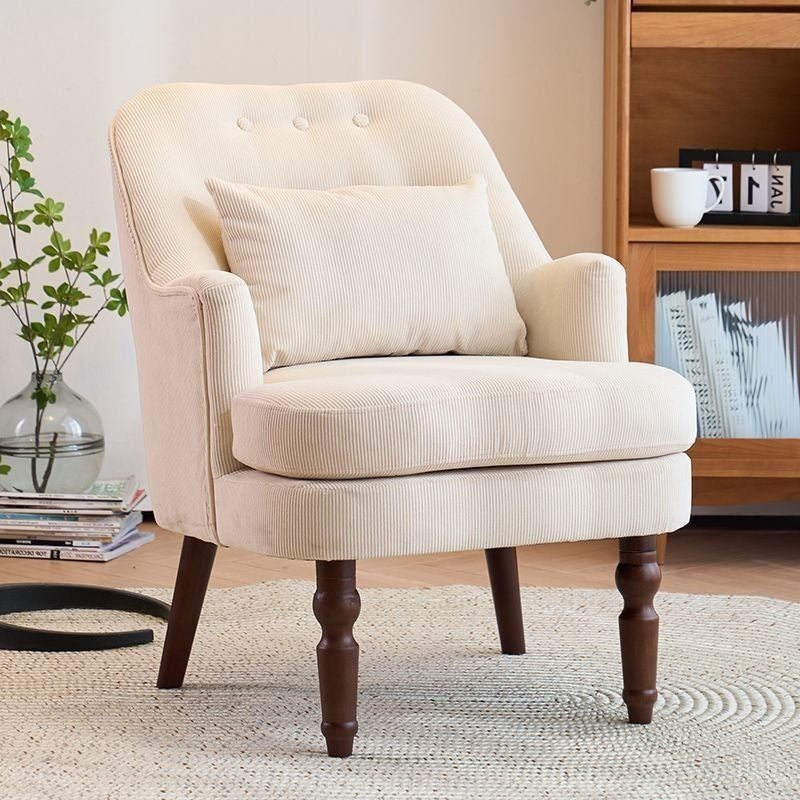 Single Nordic Living Room Balcony Bedroom Lazy Leisure Corduroy Chair Small Sofa with Footrest