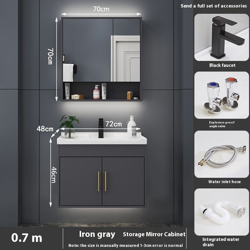 QW- Bathroom Smart Cabinet Modern Simple Ceramic Integrated Basin Washbasin Washstand Set