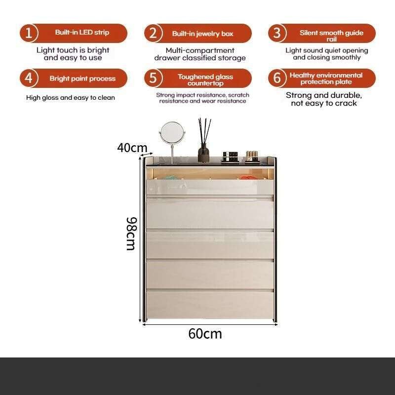 Modern simple Bedroom Storage at end of bed Elegant cabinet in the living room Wall-mounted storage cabinet, dressing table