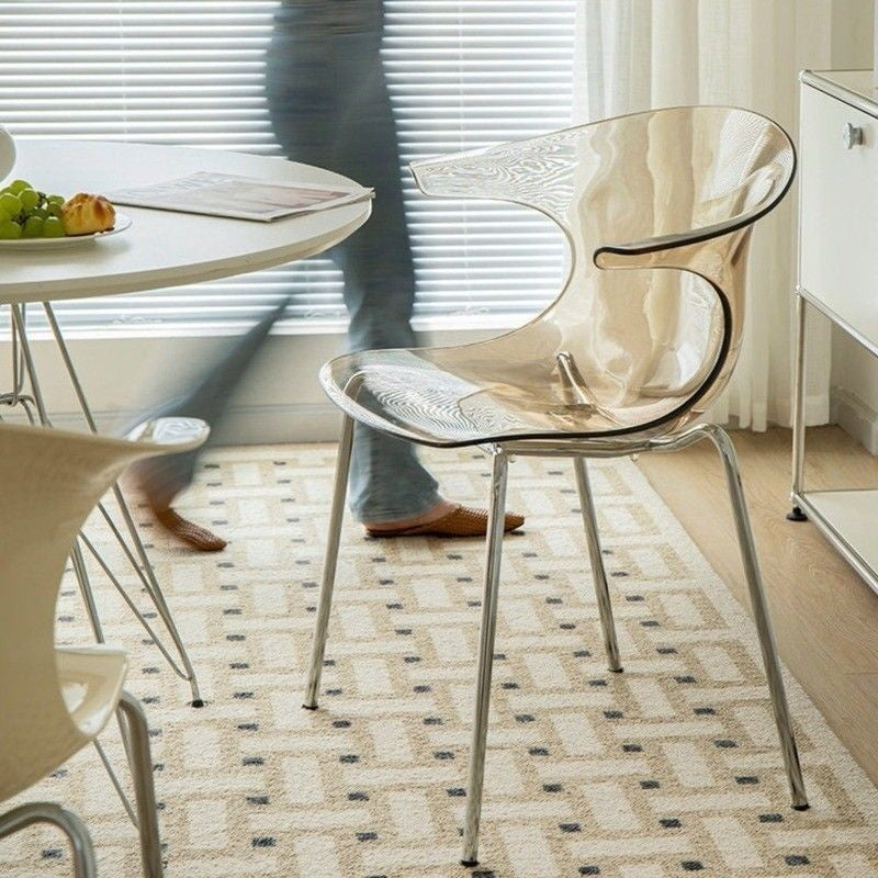 เก้าอี้โบราณโบราณเก้าอี้อะคริลิคใสเก้าอี้เรียบง่ายทันสมัยเก้าอี้พักผ่อนลมครีมเก้าอี้พนักพิง 