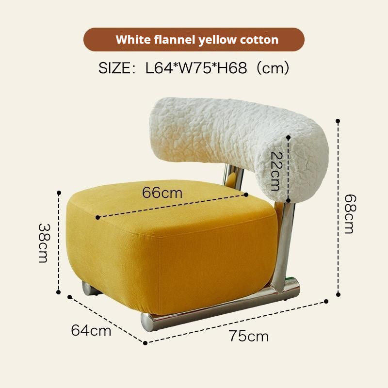 Nordic Light Luxury Simple Single Chair Bedroom Sofa Stool Home Sledge Comfortable Cotton and Linen