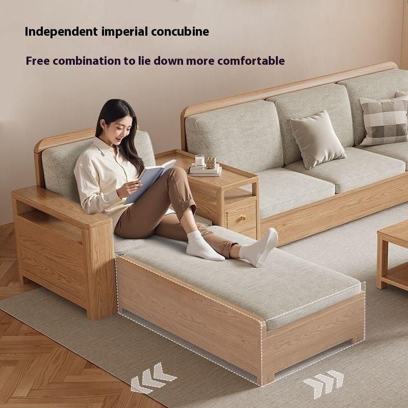 Nordic Fabric Solid Wood Furniture, Single Sofa, Double Sofa