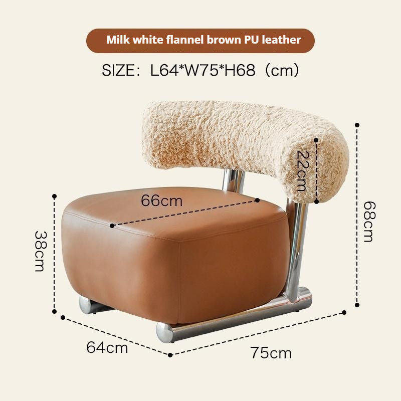Nordic Light Luxury Simple Single Chair Bedroom Sofa Stool Home Sledge Comfortable Cotton and Linen