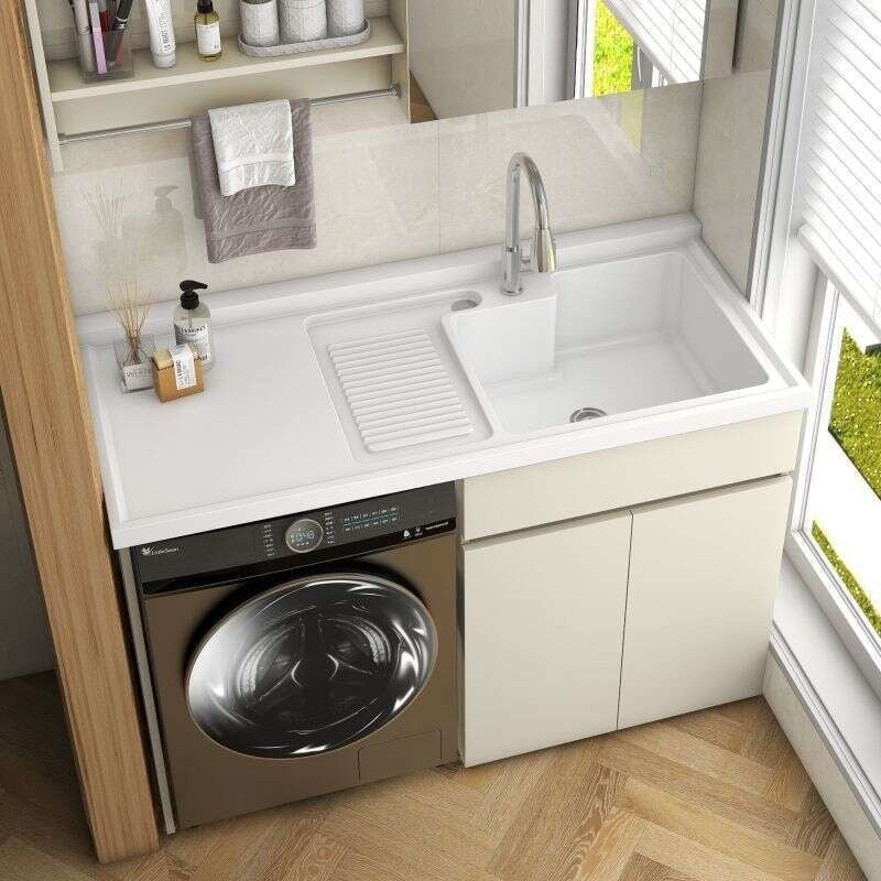 QW- Storage Cabinet Bathroom Sink Set with Faucet