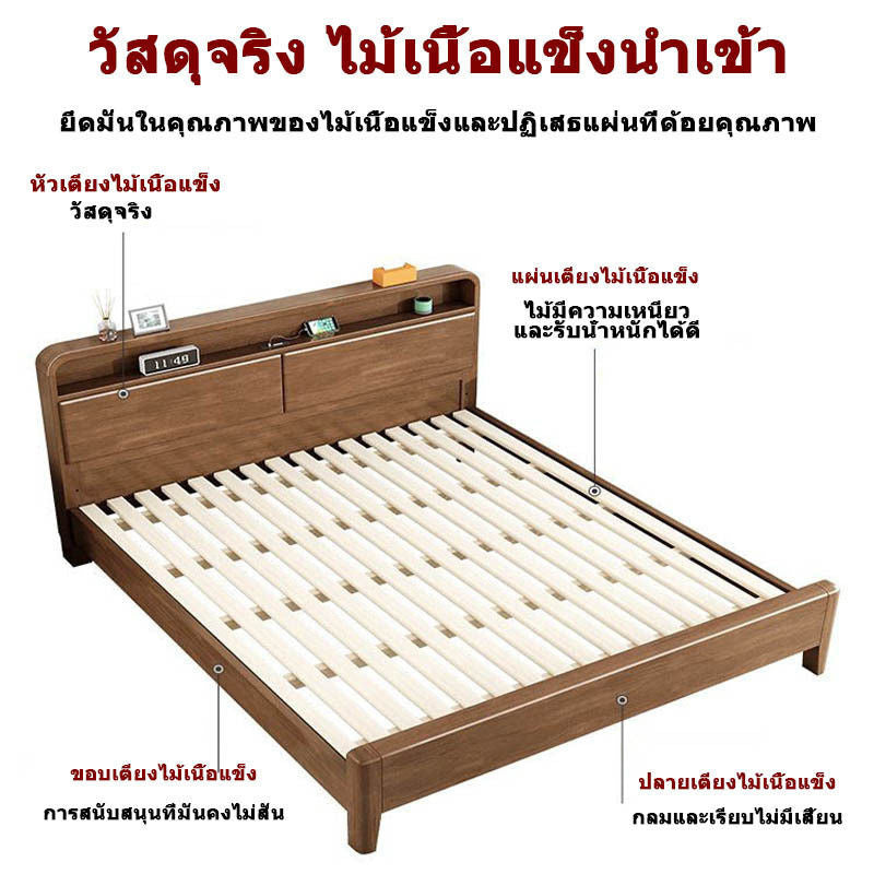 ตู้เสื้อผ้าและเตียงแบบเรียบง่ายสามารถจัดเก็บได้หลายขนาดพร้อม USB