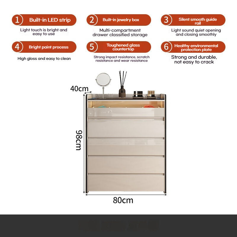 Light Luxury Chest of Drawers, Bedroom Dressing Table, Cosmetic Bed Storage Cabinet, Tail Cabinet
