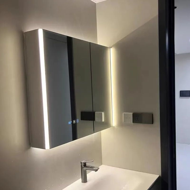 QW- Made of Massif Wood Smart Mirror Bathroom Storage Cabinet